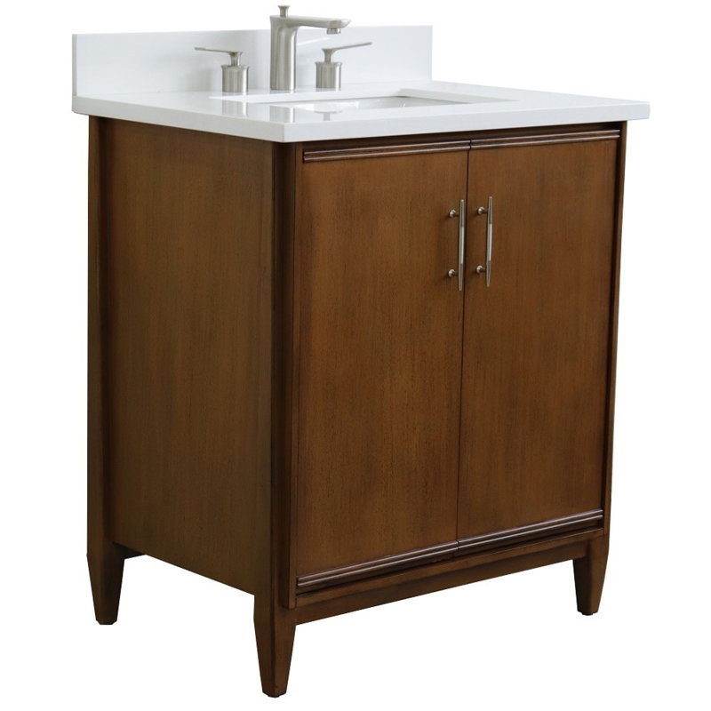 Ensemble de meuble-lavabo simple 31 po, Quartz blanc