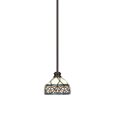 Mini-luminaire suspendu avec tige Edge et verre Royal Merlot 7 po