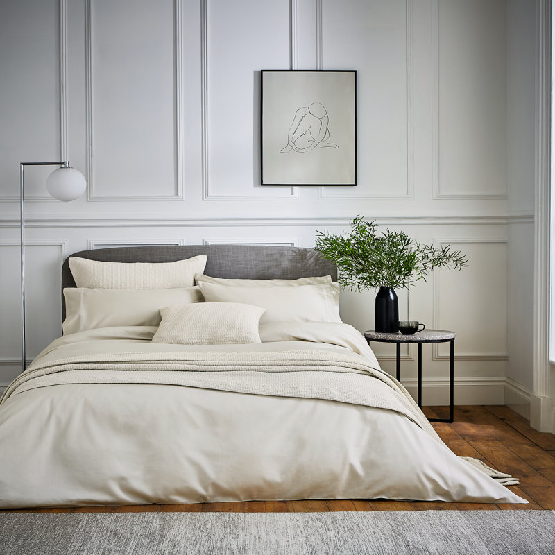Andaz 300 TC Egyptian Quality Cotton Duvet Cover, Silver, Double Duvet Cover