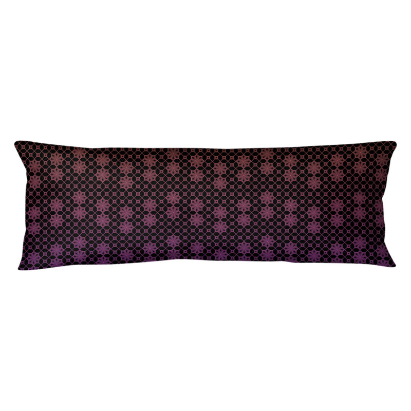Coussin lombaire en treillis, Bourre en polyester, Orange / mauve