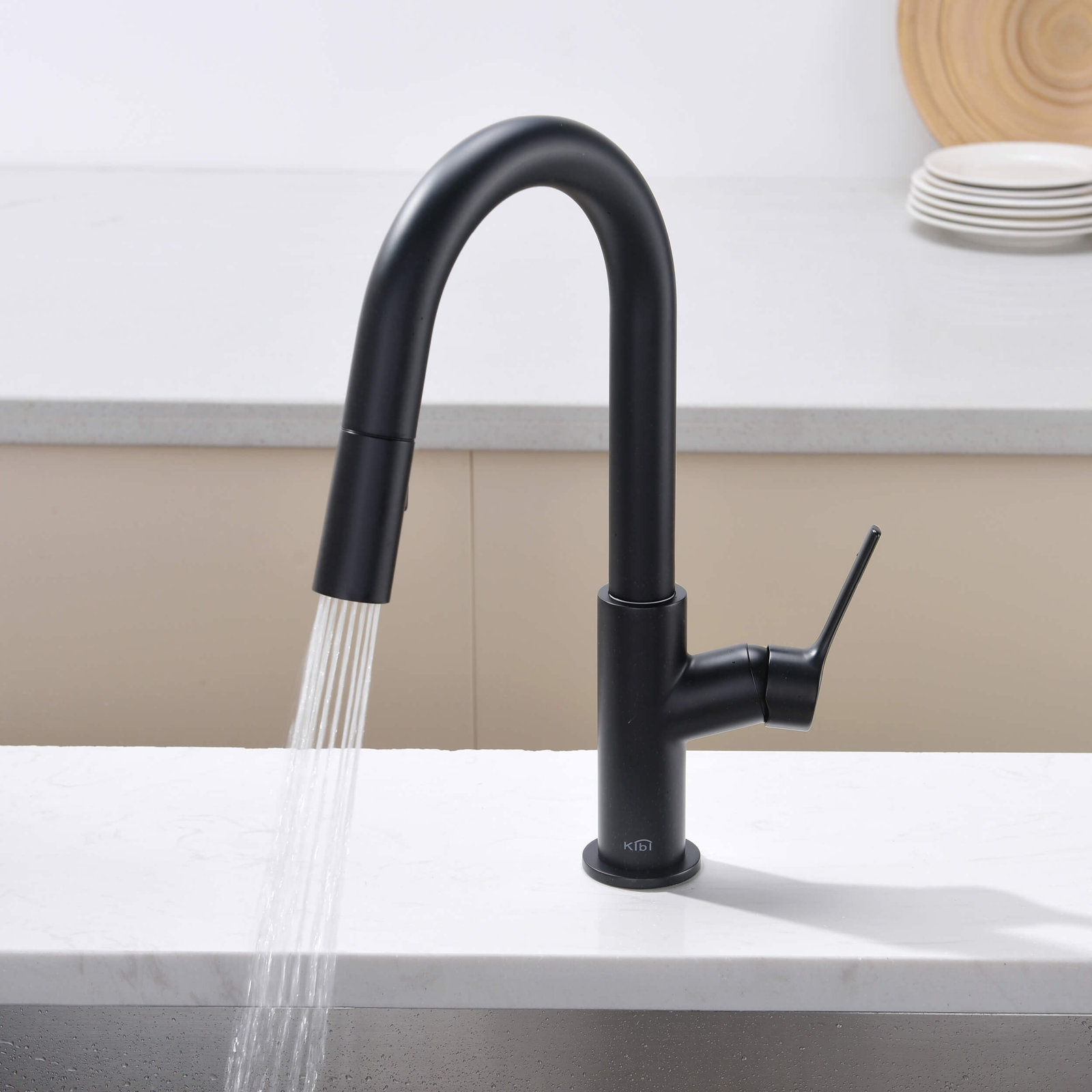 KIBI Fusion Pull-Down Kitchen Faucet, Matte Black