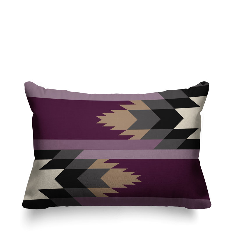 Coussin intérieur / extérieur Lansa Southwestern, Mauve