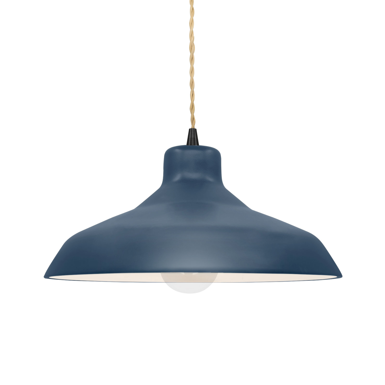 Fallon Ceramic Dimmable Pendant, 6.25" H x 13.5" W x 13.5" D, Midnight Sky/Matte White, Matte Black