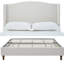 54" King/Queen Size Upholstered Wingback Bed With Headboard - Premium Textured Platform Bed, No Box Spring Needed​​-116988477