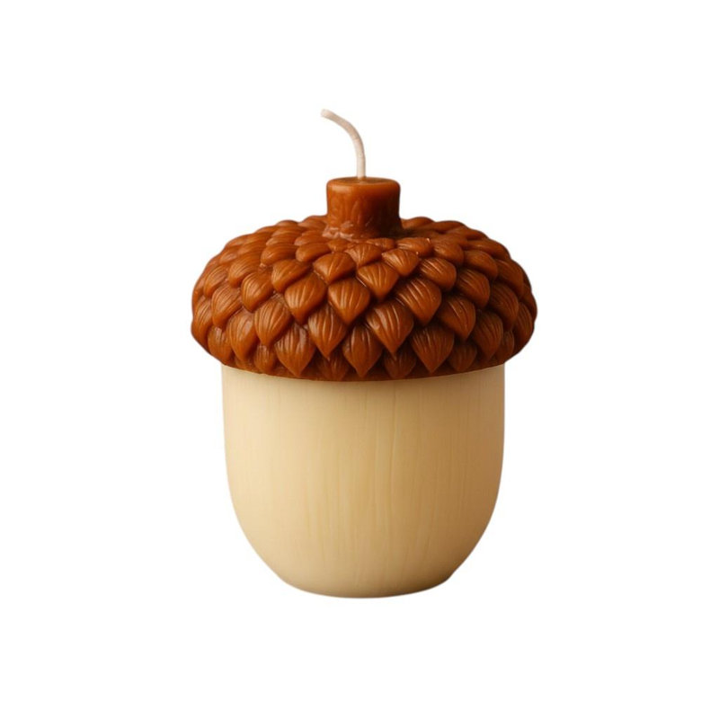 Bougie dimensionnelle brune et ivoire 4 po