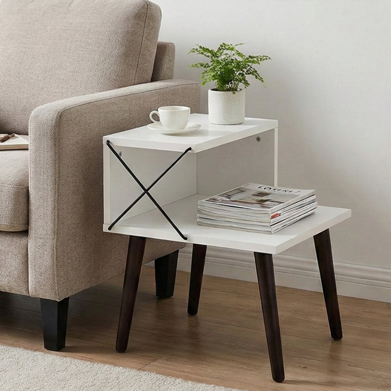 Amorra 19.69'' W Nightstand, White/Black