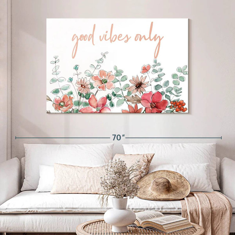 Tergel Spring Floral Good Vibes, H 32 po x l 48 po