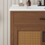 Meuble-lavabo de 36 po en rotin avec lavabo en céramique, meuble-lavabo moderne avec 2 portes à fermeture douce et 3 tiroirs, meuble-lavabo autoportant avec pieds en bois massif et grand espace de rangement-7449842
