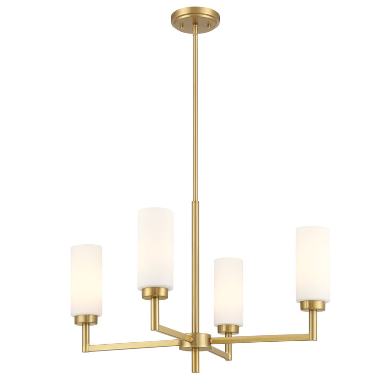 Oreane 4-Light Chandelier in Natural Brass, Natural Brass