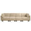 Canapé d'angle modulaire 4 places en chenille à détails froncés, 2 poufs amovibles, mousse haute densité, coussins de dossier épais-79186058-79186056