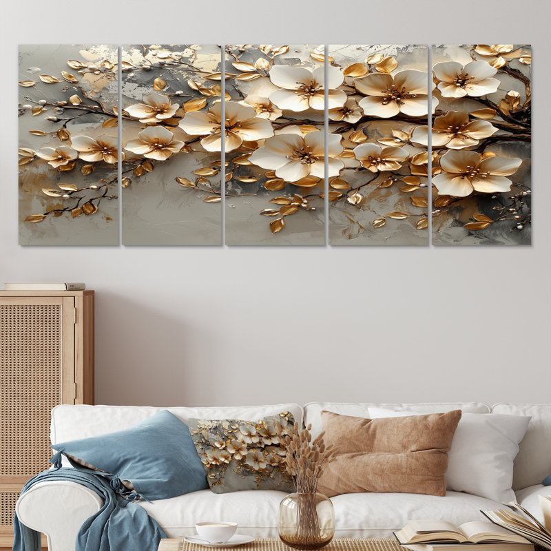 Ensemble de décorations murales fleurs de cerisier rose sur la colline I, H 28 po x l 60 po