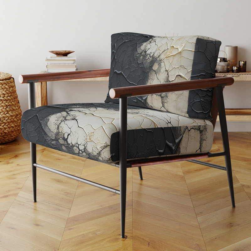 Abstract Split - Fauteuil rembourré abstrait, Noir