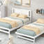 Lit plateforme double durable avec lit gigogne réglable, parfait pour économiser de l'espace et être multifonctionnel dans les chambres modernes.-1616941354