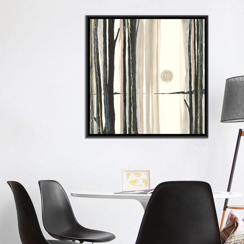 « through the trees iv », impression sur toile, H 18 po x l 18 po x P 1,5 po, Toile avec cadre noir, Pas de tapis