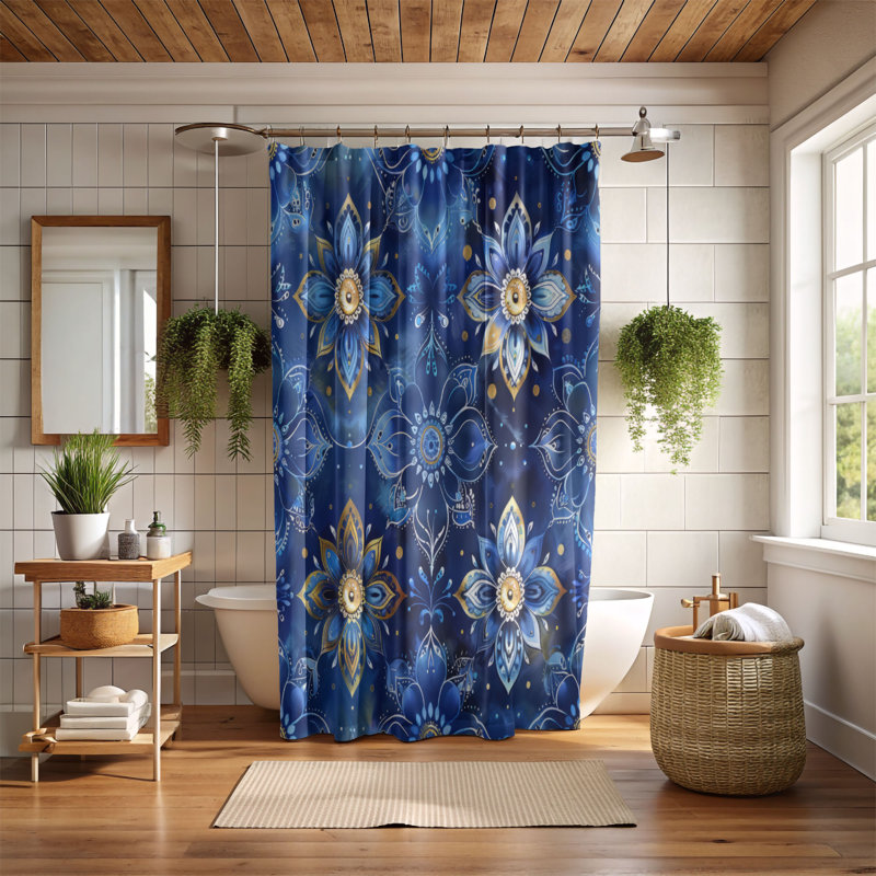 Boho Chic Patterns - Premium Shower Curtain, 74"H x 71"W