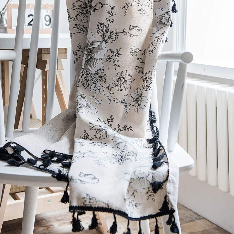 Rideau semi-transparent en polyester 2 panneaux Boho, L 52 po x L 84 po
