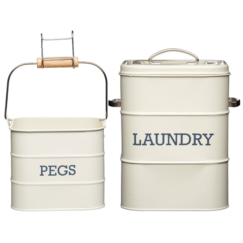 Living Nostalgia 2 Piece Laundry Set, Antique Cream