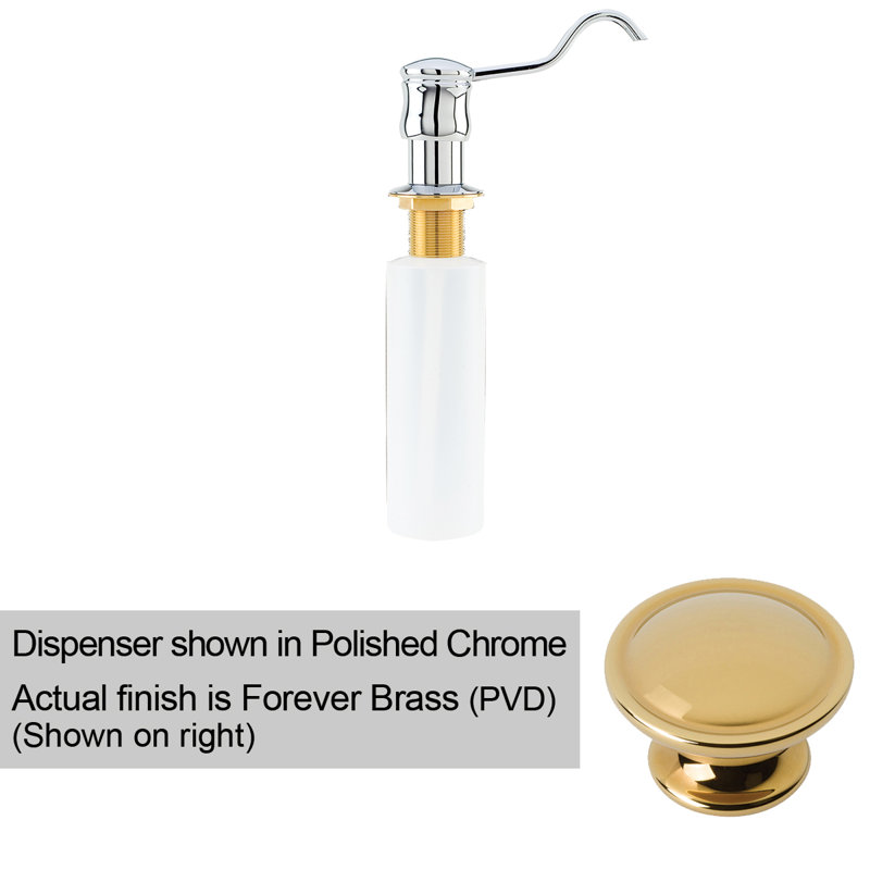 Chesterfield Soap or Lotion Dispenser, Forever Brass (PVD)