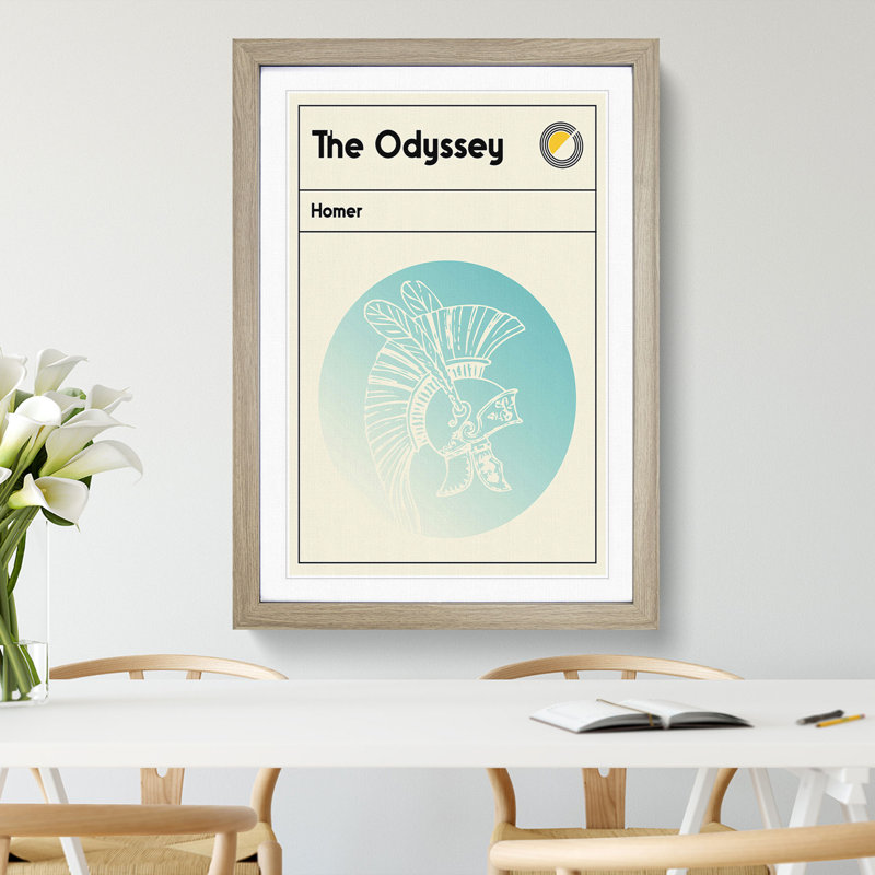 Book Cover the Odyssey Homer - Picture Frame Graphic Art, 36cm H x 27cm W x 2cm D, Oak