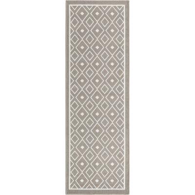 Tapis géométrique intérieur / extérieur gris
