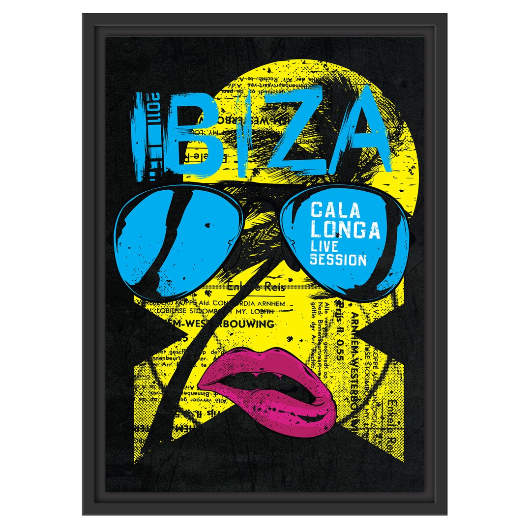 Gerahmtes Wandbild Ibiza black