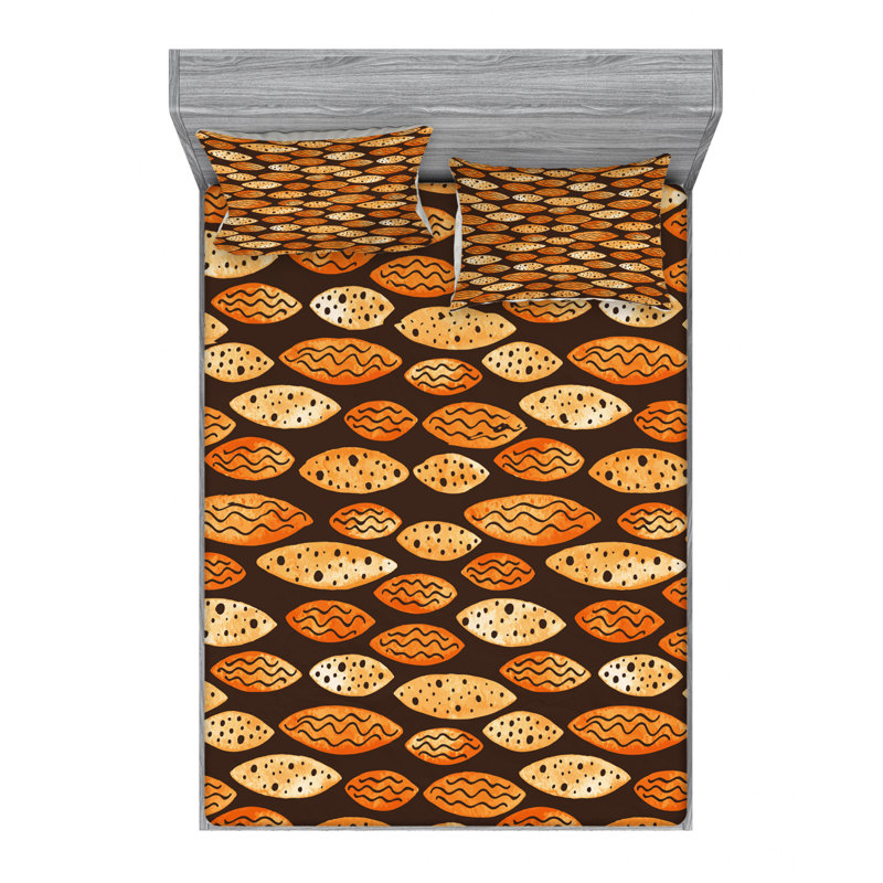 Ensemble de draps géométriques Spots Waves, Ensemble de drap pour grand lit avec drap-housse