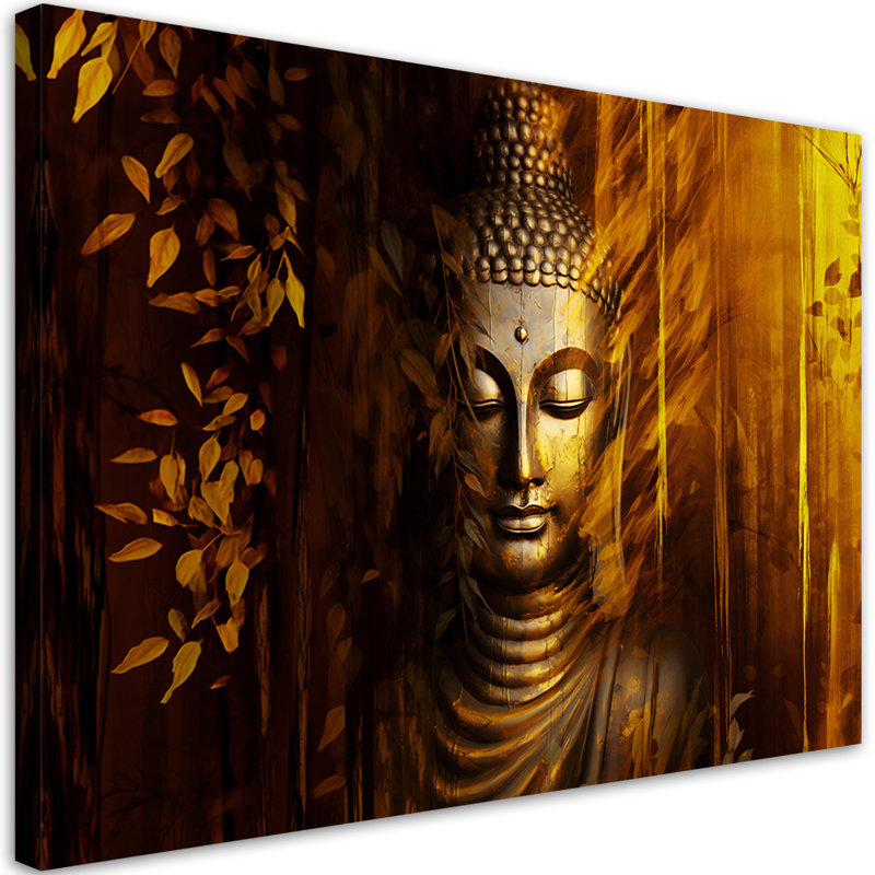 Golden Buddha - Wrapped Canvas Print, 70cm H x 100cm W