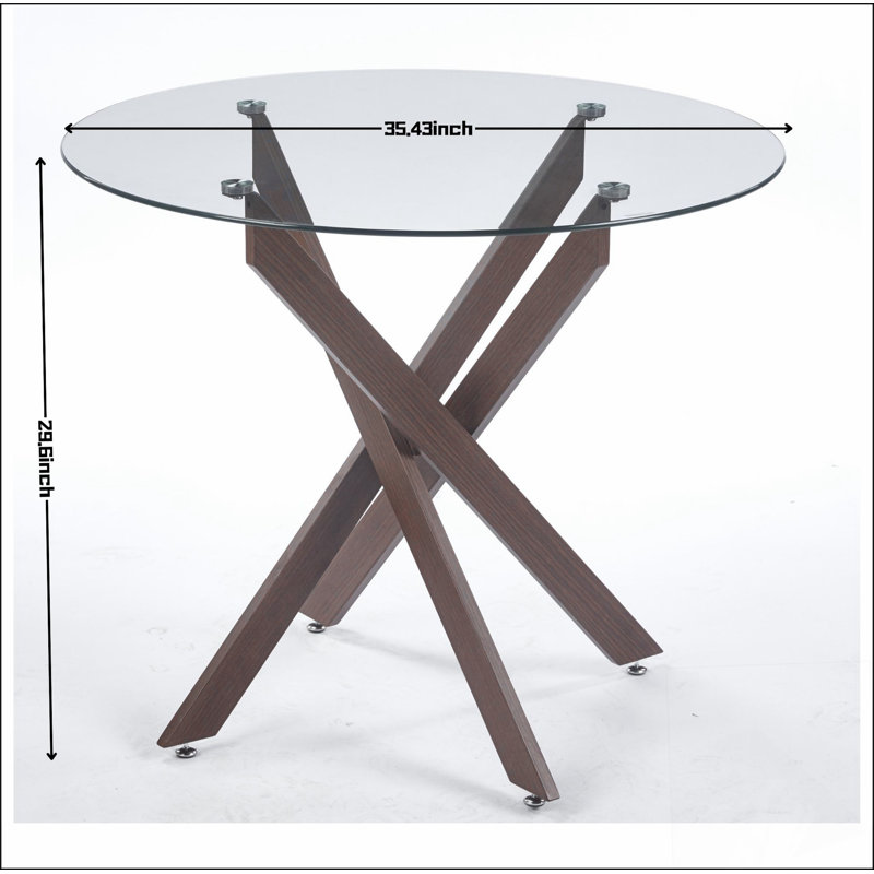 Table de salle à manger avec pieds croisés en métal et table de cuisine moderne et peu encombrante pour le salon