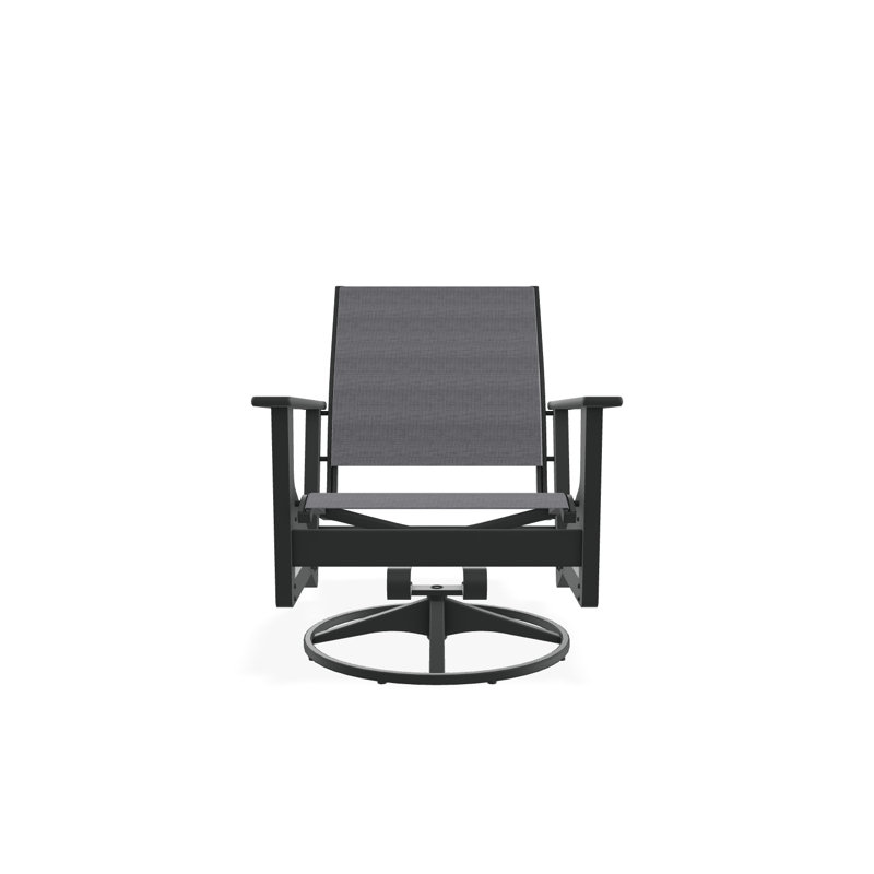 Wexler Swivel Outdoor Lounge Chair, Graphite, Augustine Pewter