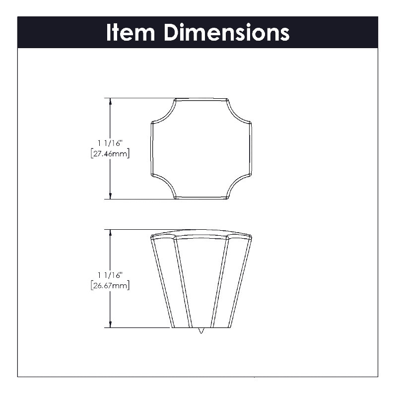Monarch 1.13" Length Square Knob, Satin Nickel