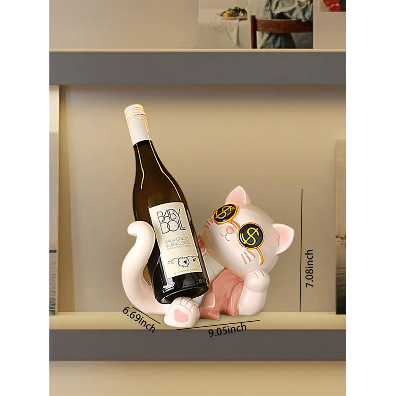 Support à vin de table Kahlea, Rose, H 7,08 po x l 9,05 po x P 6,69 po