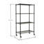 Étagère grillagée à 4 niveaux avec roulettes, l 35,43 po x P 17,72 po x H 66,54 po, noir-382395335