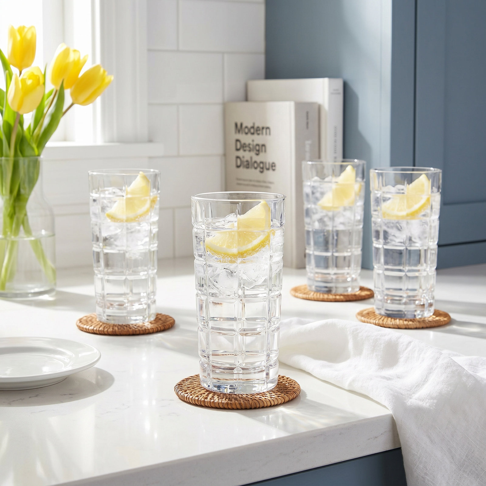 Radius Ribbed Crystal Highball Glass