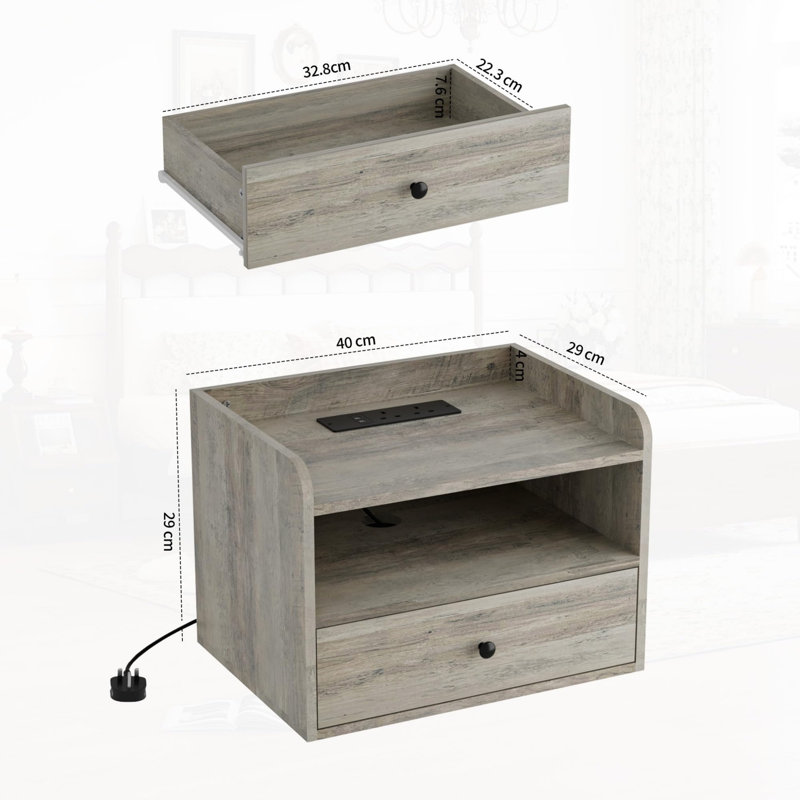 40 cm W Bedside Table