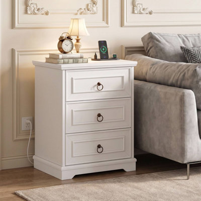 3 - Drawer Nightstand with Charging Station