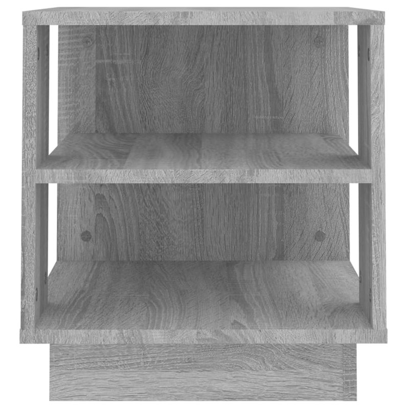 Glass End Table with Storage, Gray Sonoma, 15.7"x15.7"x16.9"