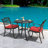 Outdoor 3 Pieces Cast Aluminum Bistro Set With Umbrella Hole And Cushions