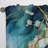 Teal Gold Abstract Fractal Mystic Mirage I - Modern Curtain - Velvet Room Darkening - 1 Panel-107831253