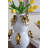 Two-Tiered Ceramic Vase With Gold Bird Accents