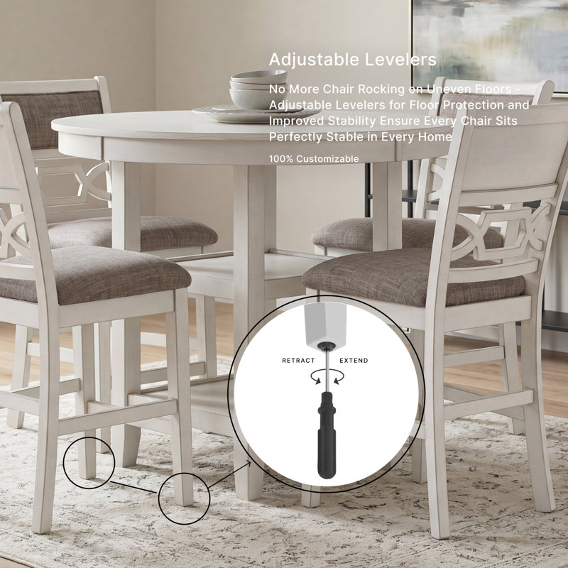 Dalvin Counter Height Dining Table And 4 Bar Stools (Set Of 5)