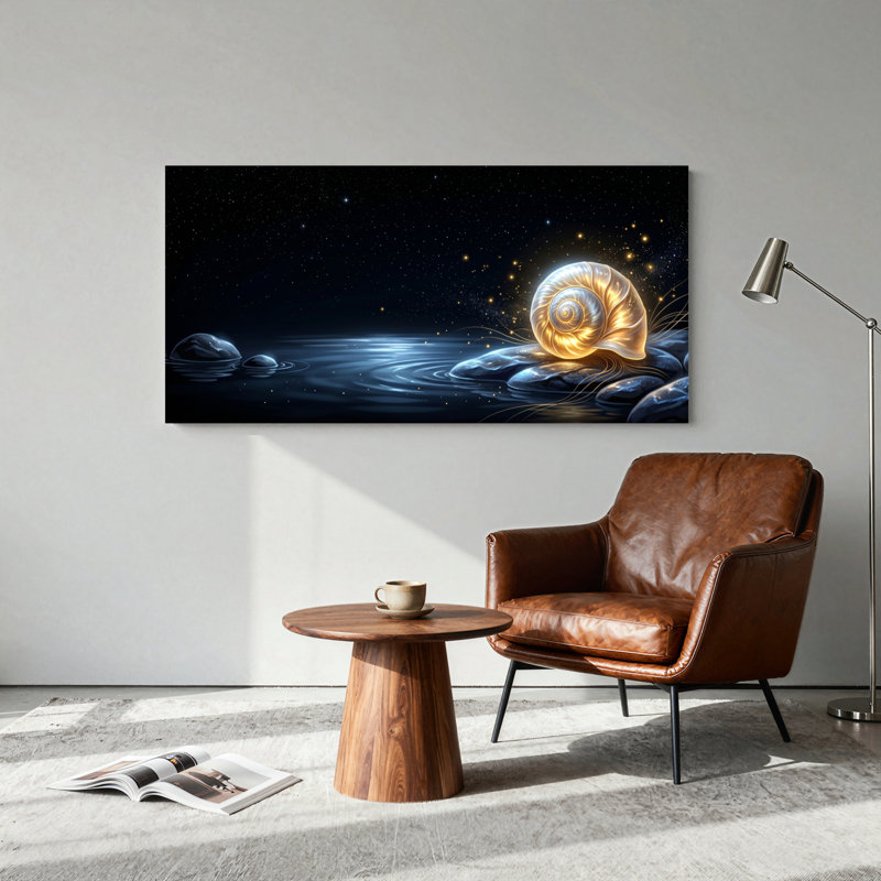 Starry Shell, reproduction d'art sur toile, ensemble de 1, L 32 po x H 16 po, Toile tendue