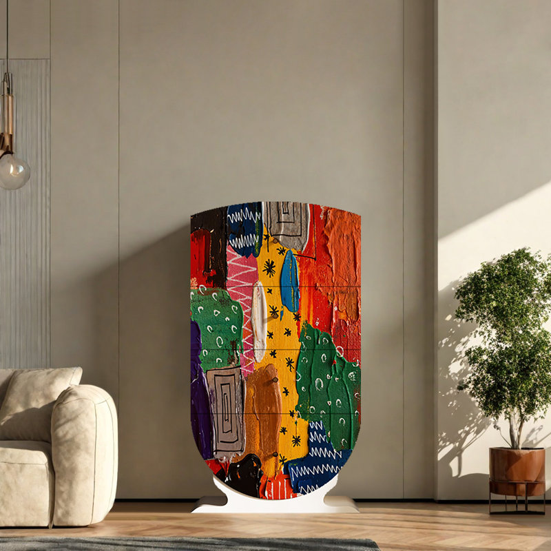 Armoire de peinture à l'huile abstraite moderne, Noir, noir, noir, noir