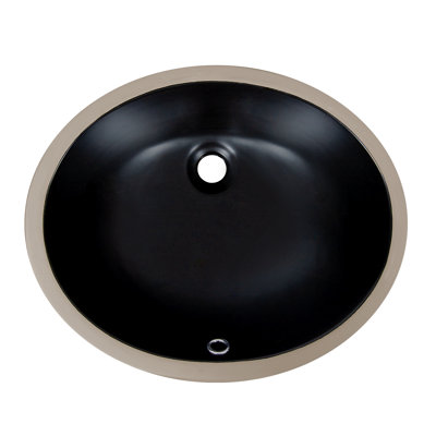 DeerValley Symmetry 18" X 15" Oval Vitreous China Undermount Bathroom Sink with Overflow