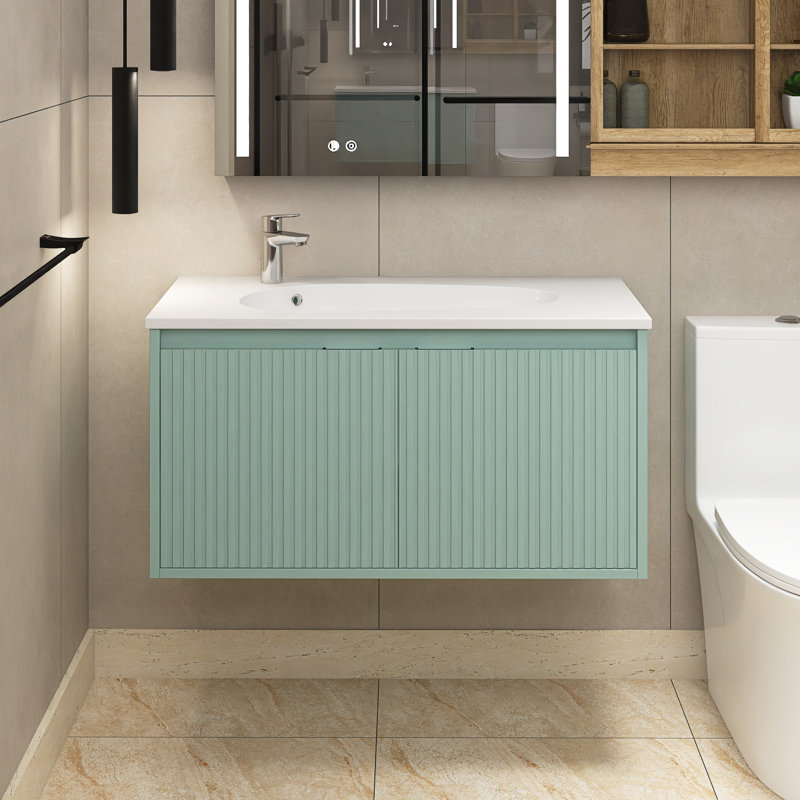Meuble-lavabo simple 36 po avec plateau Baragrey