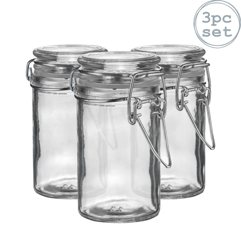 Argon Tableware - Glass Storage Jars - 70ml - Set of 3, Clear