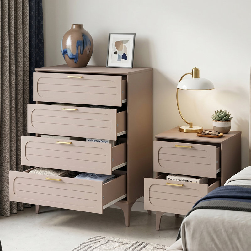 HARRINGTON Piece Bedroom Set, Warm Nude