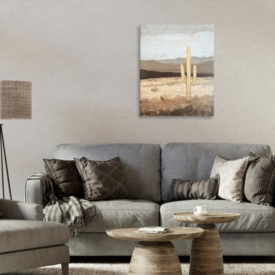 Scène occidentale neutre avec toile de cactus, design par Franklyn Gregory