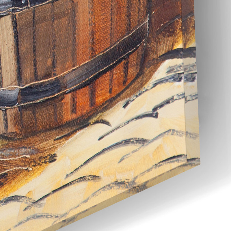 Art mural en verre Winston Porter «Wine & Music» par Ronald West, H 12 po x l 12 po x P 0,13 po