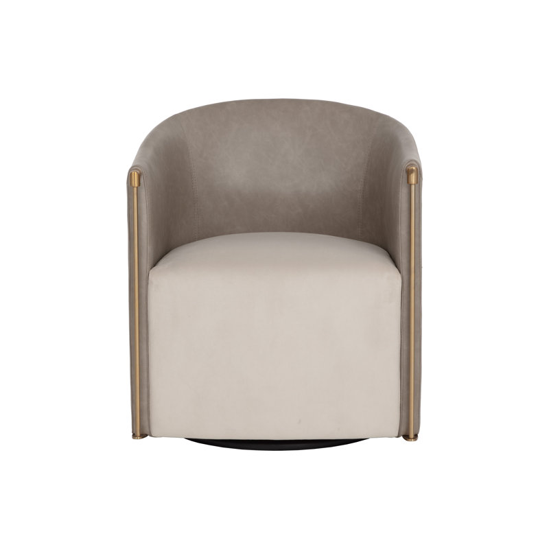 FAUTEUIL DE GALETTE PIVOTANT LEONTINE - GELLAR EARTH / EGLINTON ESPRESSO, Polyester brun