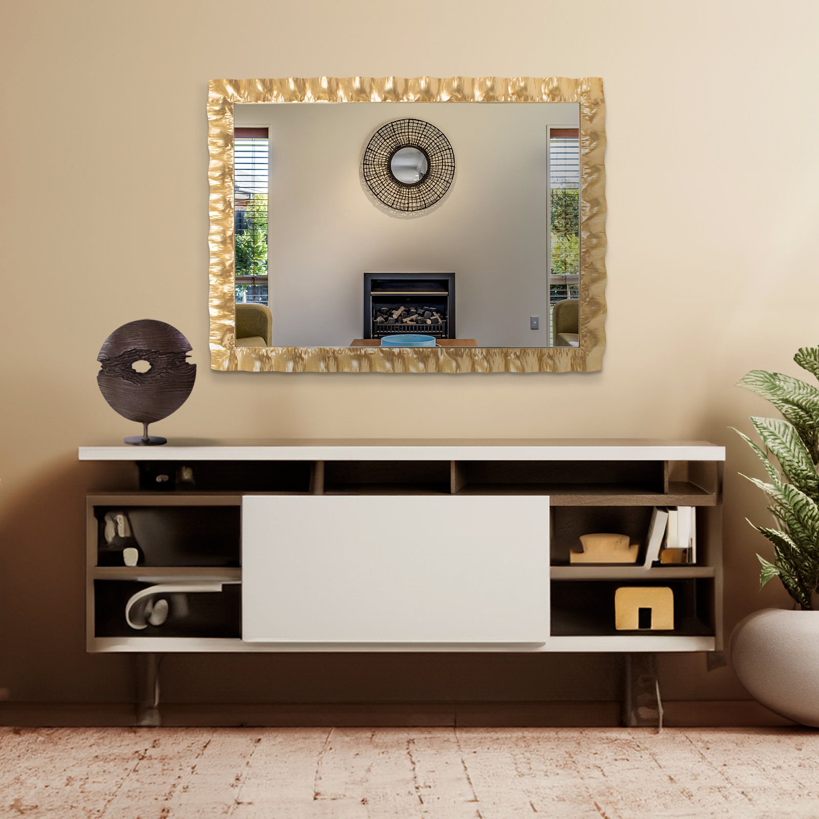 Theodore Full-Length Mirror, 40" x 29.5", Gold